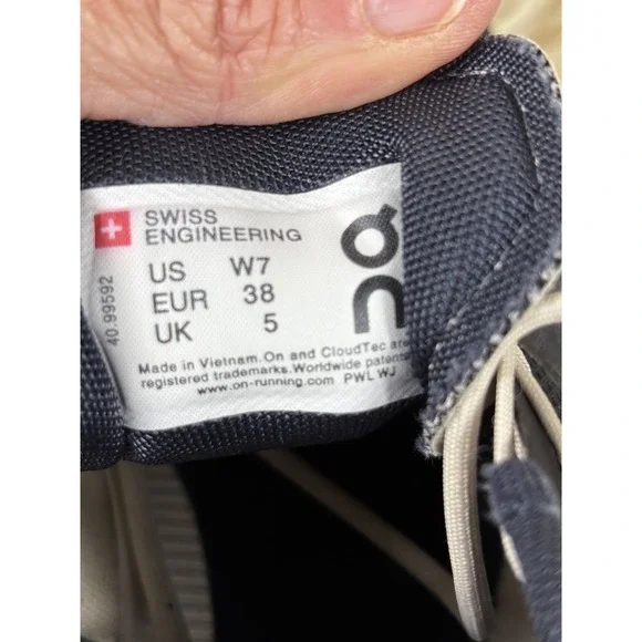 ON Women's Navy and White Cloud Sneakers - Picture 6 of 8